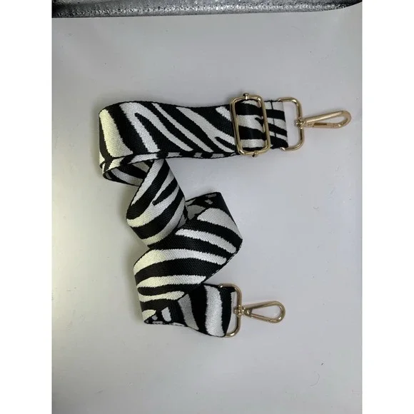 Black/White/Red Adjustable Replacement Purse Crossbody Strap Bundle w/Gold Hdwre - Picture 4 of 4